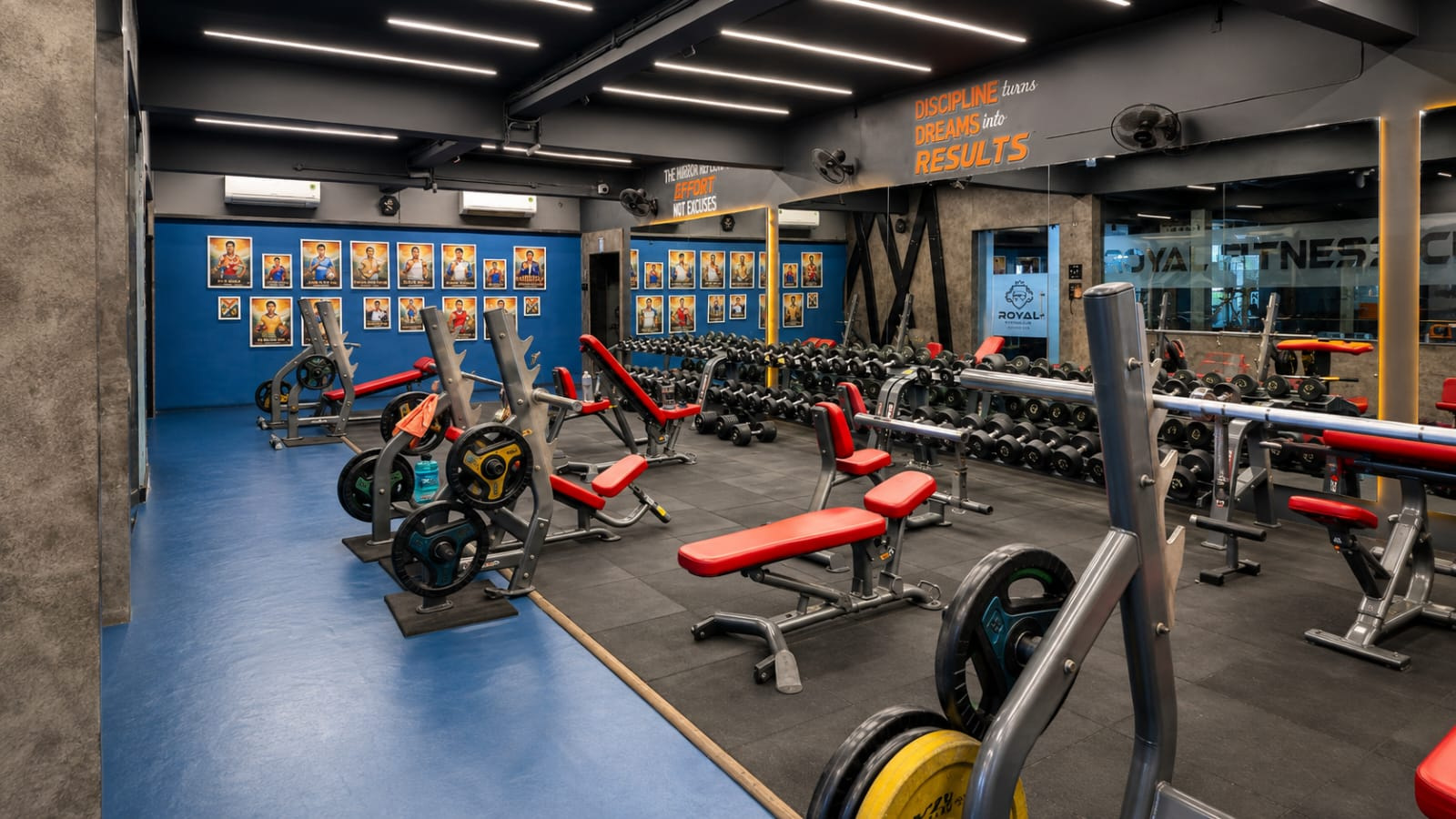 Royal Fitness Club strength training area in Chandrapur